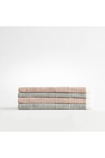Ecocotton Hasna 4-х предметний набір рушників 100% органічна бавовна, льон, меланж, Terra-Haki 50x90