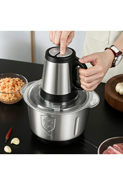 SPEEDSTORE Electric chopper, stainless steel bowl 2L, copper motor 300W, vegetables, meat, fruits
