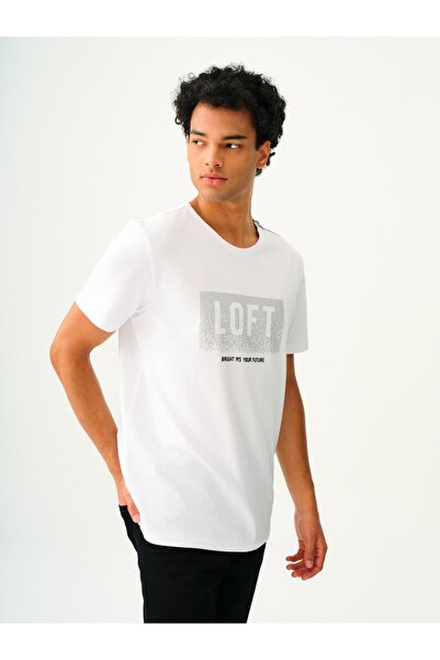 Loft تيشيرت رجالي ذو قصة عادية