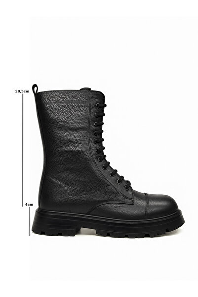 DONDUK Kadın Hakiki Deri Içi Kürklü Kışlık Bağcıklı Fermuarlı Postal Bot