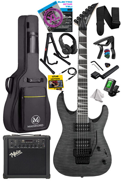 Maxword Grade-25amp Gray Rosewood Yüksek Kalite Floyde Rose 25w Amfili Elektro Gitar