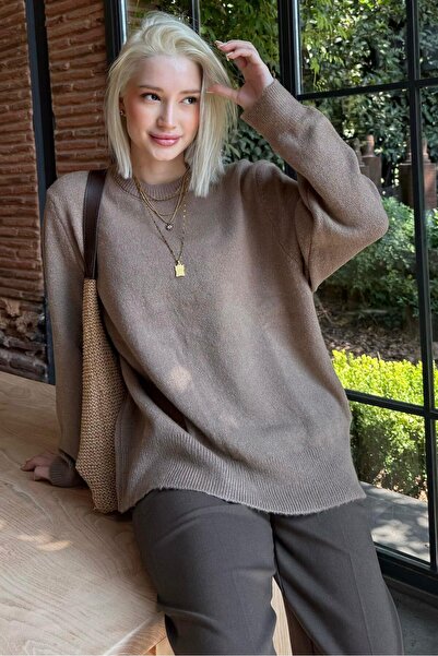 Madmext Mink Crew Neck Women's Knitwear Sweater Mg2494