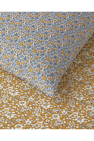 English Home Spring Petal Baskılı Tek Kişilik Pike Takımı 150x220 cm Sarı