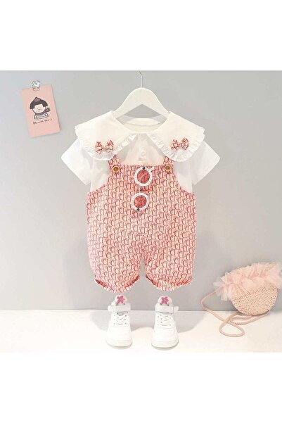 OEM Σετ δύο τεμαχίων, ροζ ολόσωμο και μπλουζάκι DIONA