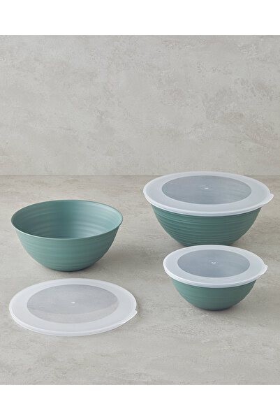 English Home Deanna Plastik 3 Parça Saklama Kabı Yeşil