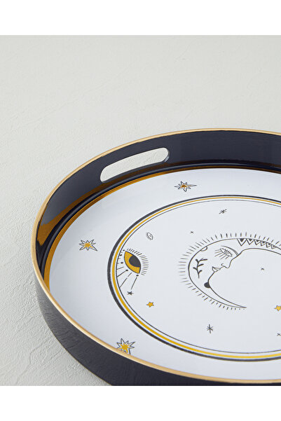 English Home 33 cm Talisman Moon Pp Tray - Black/Gold