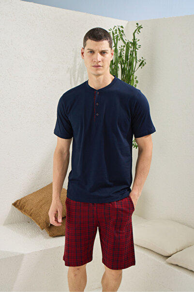KLY New Season Men's Crew Neck Luxury Design Shorts Pajama Set