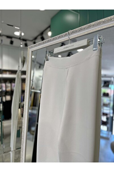 MERAM BUTİK Missemramiss Steel Knitted Knitwear Pants - White - 3