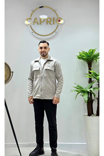 Genel Markalar Erkek Yeni Sezon Regular İthal Süet Kumaş İçi Şardonlu Fermuarlı Ceket