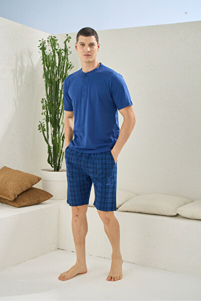 KLY New Season Men's Crew Neck Luxury Design Shorts Pajama Set