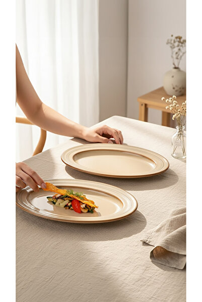 Güral Porselen Valeron 2-Piece Boat Plate Set 29 cm