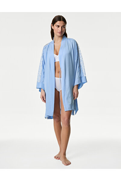 Marks & Spencer Dream Satin™ Dantel Detaylı Sabahlık