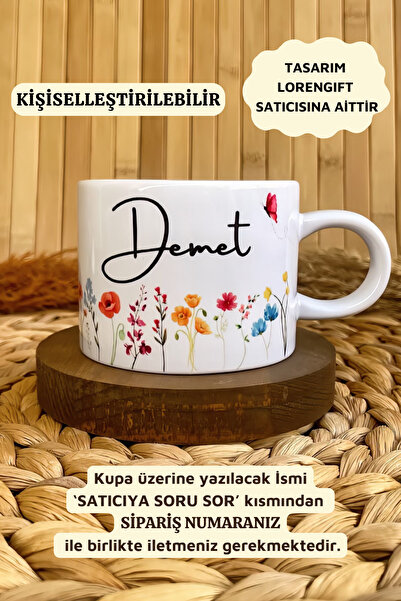 Loren Gift Kişiye Özel İsimli Nescafe Fincanı Kupa Bardak Bahar Huzuru