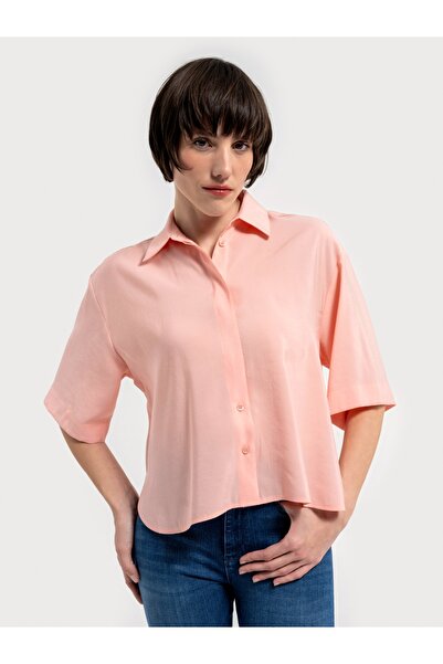 Loft Kadın Kısa Kol Gömlek Lf2035404 Powder Pınk