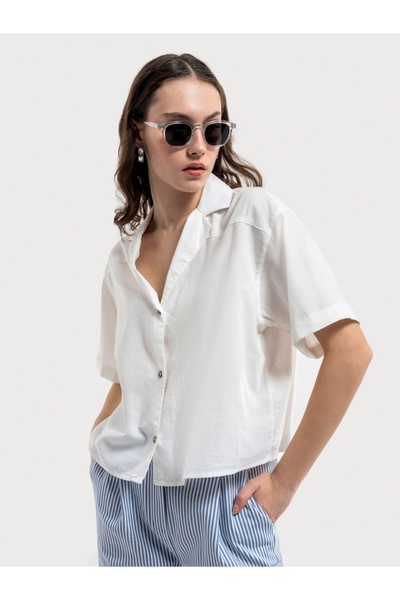 Loft Kadın Gömlek Ekru Lf2035637