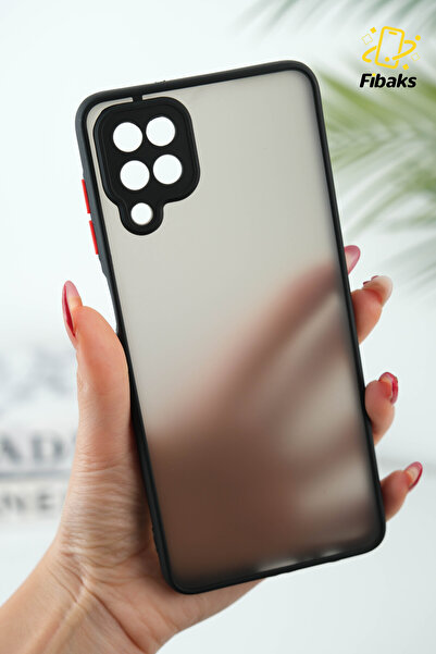Fibaks Samsung Galaxy A12 - M12 Kılıf Mat Parmak İzi Yapmaz Kamera Korumalı Renkli Tuşlu Sert Silikon Kapak
