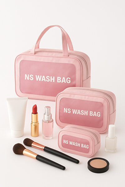 NS reliable Мега комплект за грим за пътуване от 3 части - чантичка за баня и козметика с голям капацитет