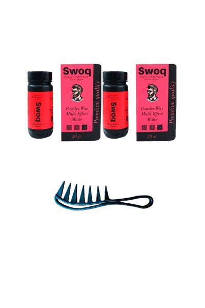 SWOQ Μαλλιά Styling Powder Wax Νο:3 - 20gr x2 Τεμάχια και Ταράκι Σχήματος