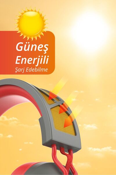 Piranha 2218 Güneş Enerjili Solar Kablosuz Kulak Üstü Kulaklık / Bluetooth / Şarj Edilebilir / Mikrofon /AUX