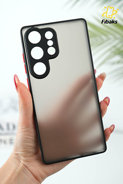 Fibaks Samsung Galaxy S23 Ultra Mat Parmak Izi Yapmaz Kamera Korumalı Renkli Tuşlu Sert Hux Kapak (Uyumlu)