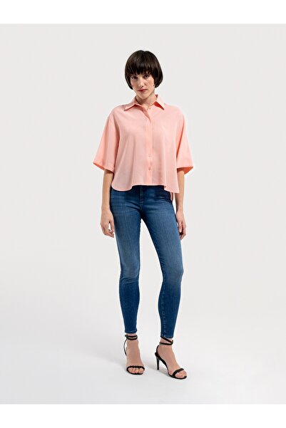Loft Kadın Kısa Kol Gömlek Lf2035404 Powder Pınk