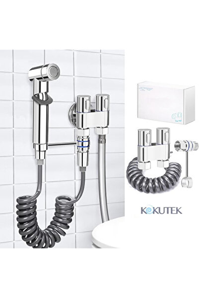 Kokutek Kolay Montajlı Bide Bataryası & El Tipi Tazyikli Klozet Banyo –Çift Fonksiyonlu Temizleme Kiti