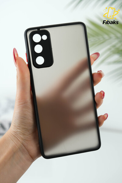 Fibaks حافظة سامسونج جالاكسي S20 Fe بغطاء شفاف مع حماية للكاميرا وأزرار ملونة