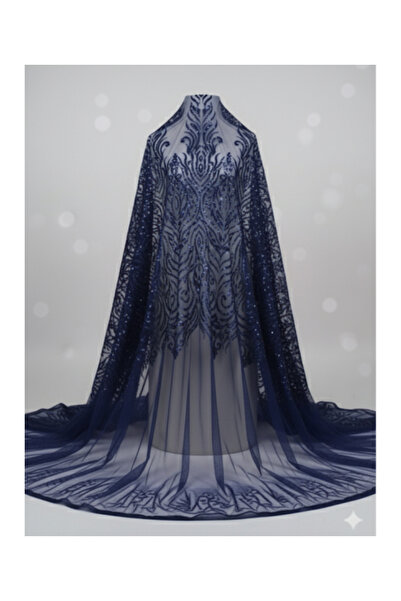 ARDSU Payet İşlemeli Tül Kumaş Özel Tasarım İçin Tül Pullu ve Boncuk Taşlı Ku...