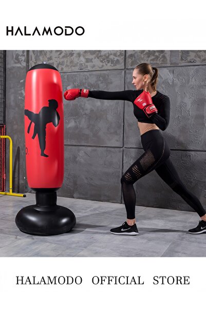 HALAMODO كيس ملاكمة قائم بذاته، كيس ملاكمة لتخفيف التوتر لممارسة الكاراتيه والتايكوندو