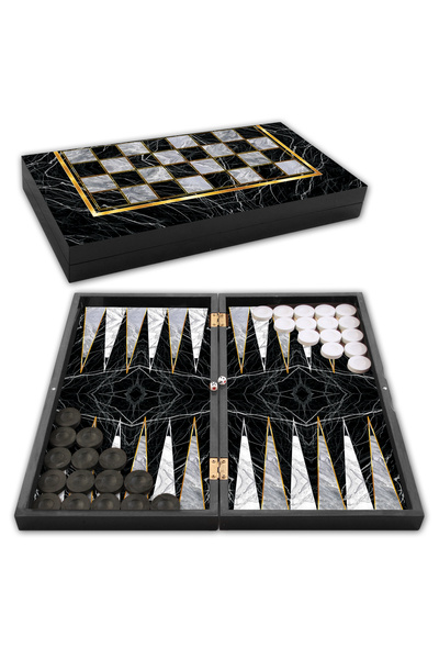 Alpsan Lotus لعبة الطاولة البلاتينية رخام اسود حجم كبير