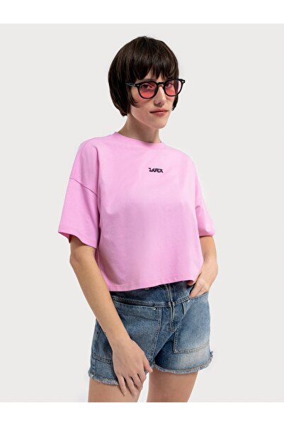 Loft Μακρύ Crop Γυναικείο Tshirt μανίκι
