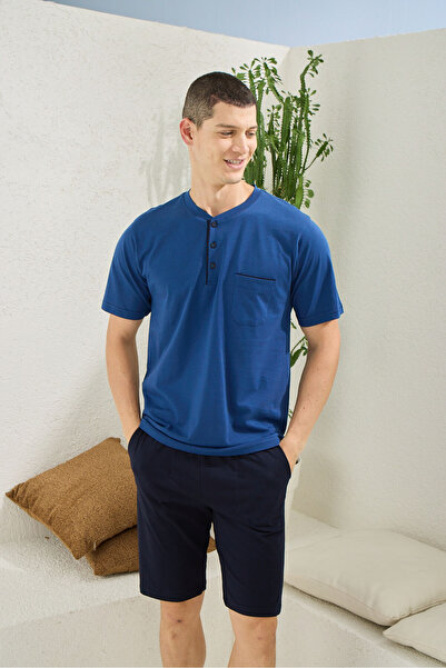 KLY New Season Plus Size Midi Collar Shorts Luxury Design Pajama Set