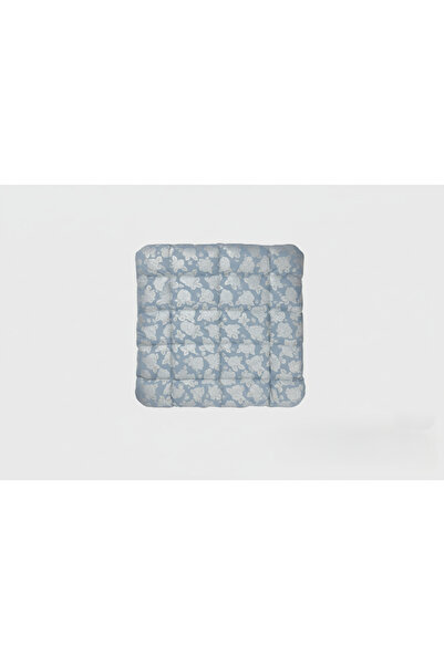 Boema Home Deco Pilota de iarna cu puf și pană de gâscă, 140 x 200 cm, Abastru cu trandafiri argintii