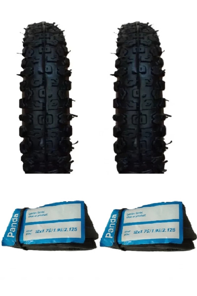 DIAMOND 12 Jant 12x1.75/1.95 Bisiklet Dış Lastiği Kalın Tırnak X 2 Adet + Pan...