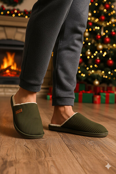 Deniz Terlik Чоловічі м'які плюшеві нековзні тихі зимові домашні капці | Капці |
