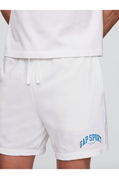 GAP Erkek Beyaz Relaxed Logo Grafik Şort