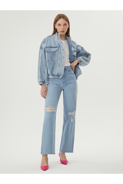 Loft Ženske pantalone širokih nogavica, regular fit