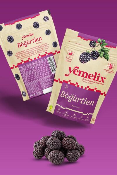 Yemelix Freeze Dried Böğürtlen Kuru Meyve Cipsi - Dondurularak Kurutulmuş Böğ...