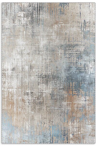 Pastel Home Tasarım Çift Taraflı Yıkanabilir Şönil Halı Kilim Yolluk Abstract...