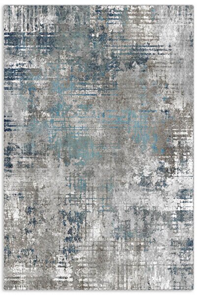 Pastel Home Tasarım Çift Taraflı Yıkanabilir Şönil Halı Kilim Yolluk Gri Turk...