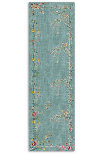 Pastel Home Kaşmir doku yumuşak kaymaz pamuk taban oturma odası salon mutfak koridor çiçekli yeşil halı kilim