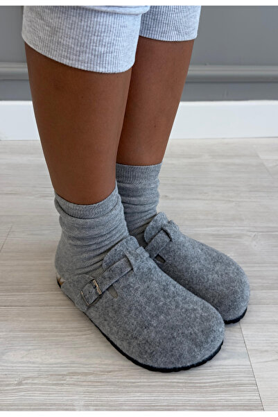 Lemoors شبشب ماتيلدا رمادي اللون لتقويم العظام ونعل سابو فروي من القطيفة