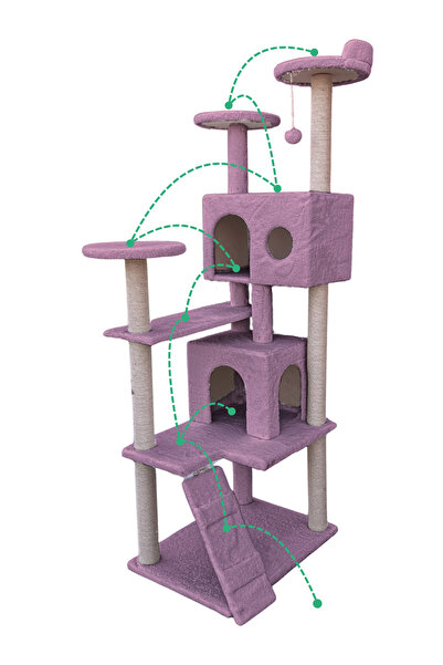 Nursoft Multi-Storey Scratching Pom-Pom Nest Cat Play House