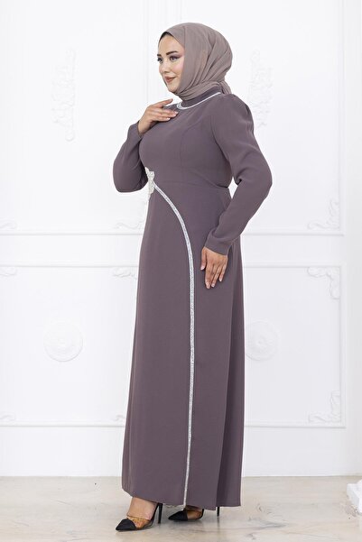Amine Hüma Zühre Tesettür Abiye Vizon