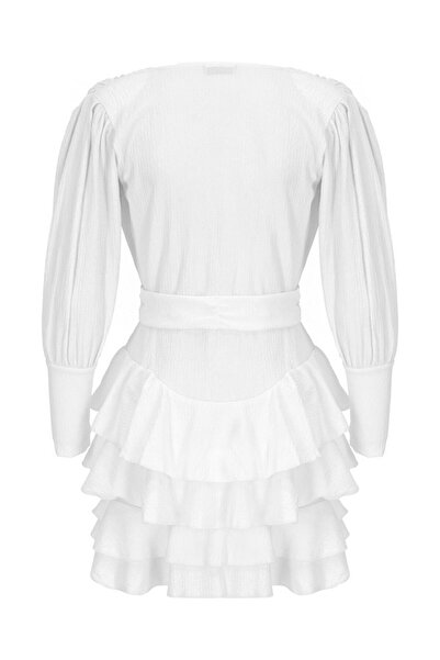 La Sarta Γυναικείο φόρεμα Ribera με λευκό βολάν με επένδυση