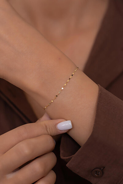 Bayar Gold 14 Ayar Altın Aynalı Bileklik 2 mm