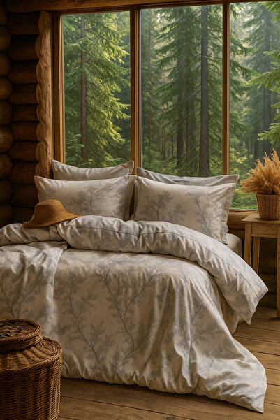 BED LİNE Senses Mila Nevresim Takımı Çift Kişilik Mavi