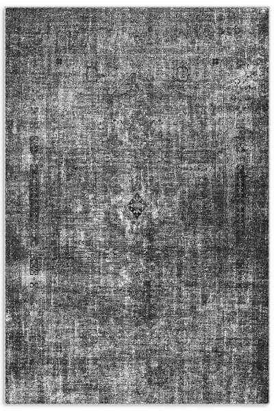 Pastel Home Black Anthracite Gray Vintage Chenille Carpet Rug Runner Washable...