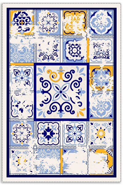 Pastel Home Saçaklı şönil pamuk dekoratif halı kilim