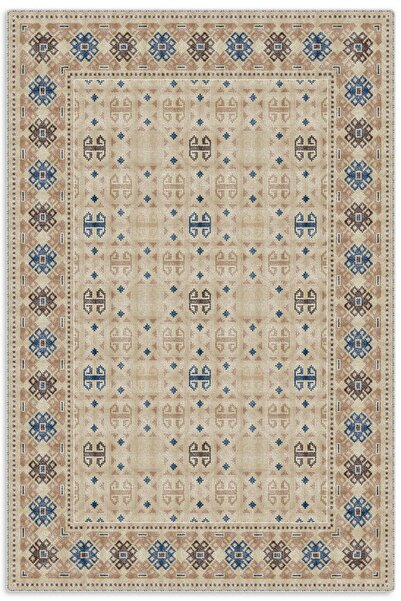 Pastel Home Ethnic Beige Chenille Carpet Rug Runner Non-Slip Washable Living ...